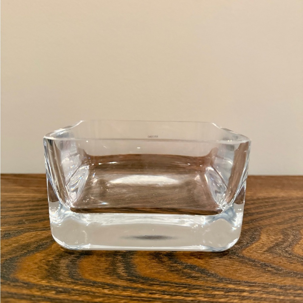 Crate & Barrel Glass Square Bowl